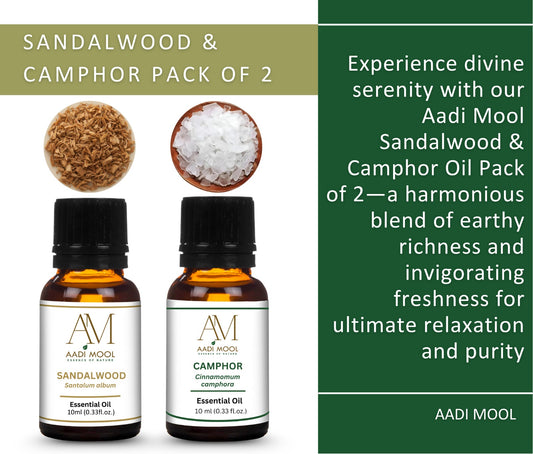 Camphor & Sandalwood Essential Oil – Pooja, Diffuser & Aromatherapy