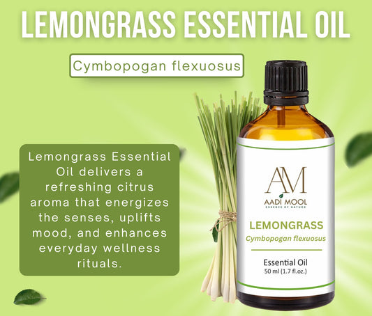 Aadi Mool Lemongrass Oil -Pain Relief & Natural Repellent.