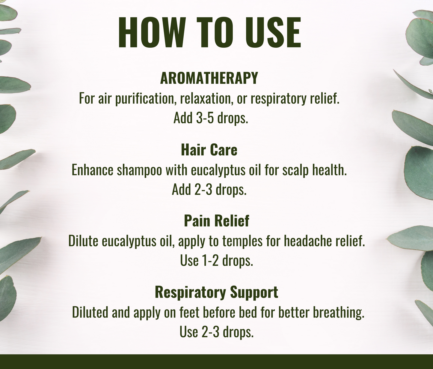 Eucalyptus Essential Oil for Cold Relief, Spa & Diffuser