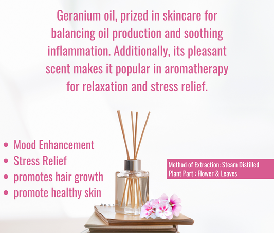 Geranium Essential Oil – Natural Skin Glow & Stress Relief Aromatherapy