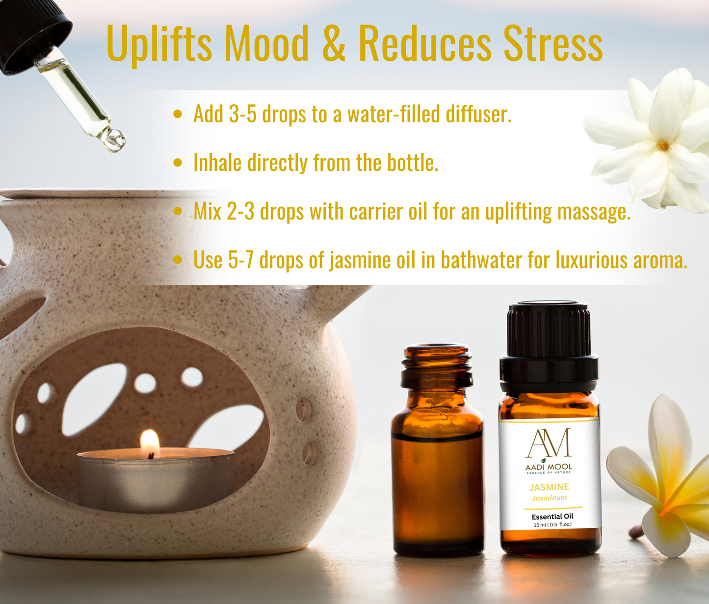 Jasmine Essential Oil – Natural Mood Booster & Relaxation Therapy