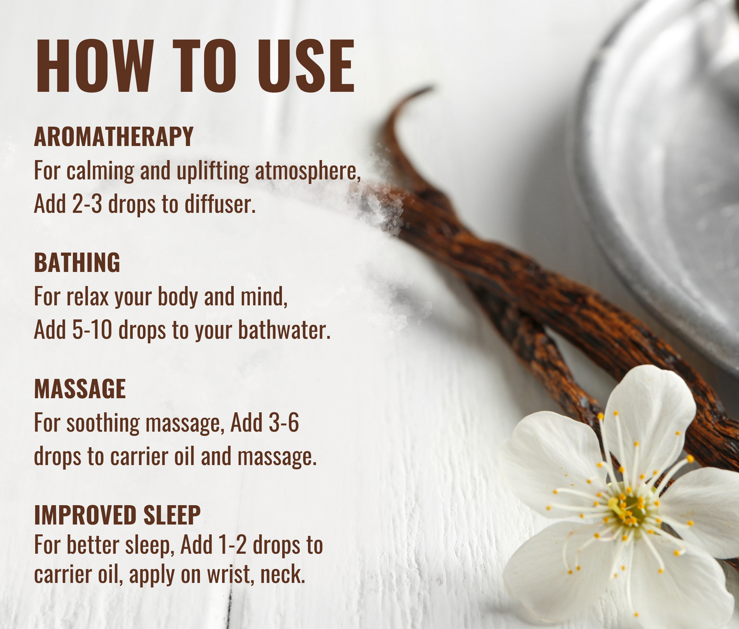 Vanilla Essential Oil – Ideal for Skincare, Haircare & Aromatherapy