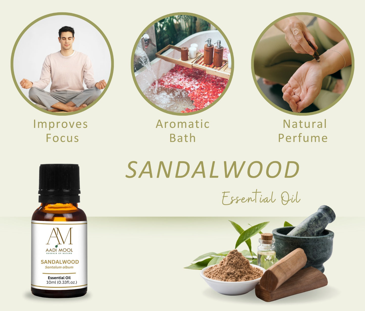 Camphor & Sandalwood Essential Oil – Pooja, Diffuser & Aromatherapy