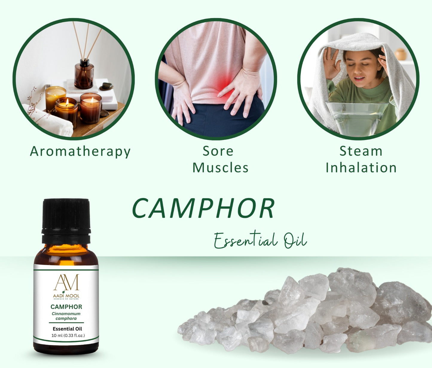 Camphor & Sandalwood Essential Oil – Pooja, Diffuser & Aromatherapy