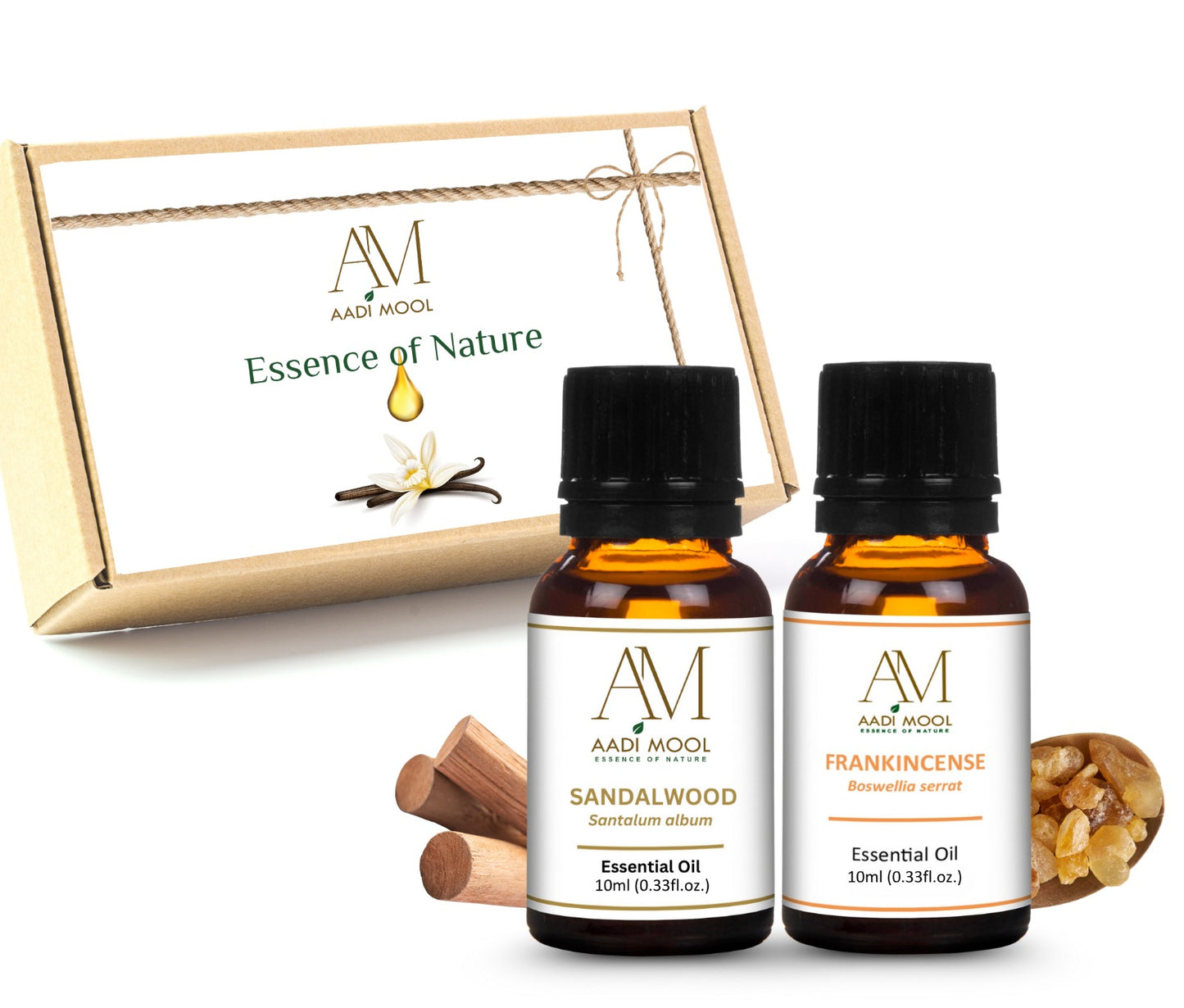 Sandalwood & Frankincense Oil Set for Diffuser, Massage, & Relaxation