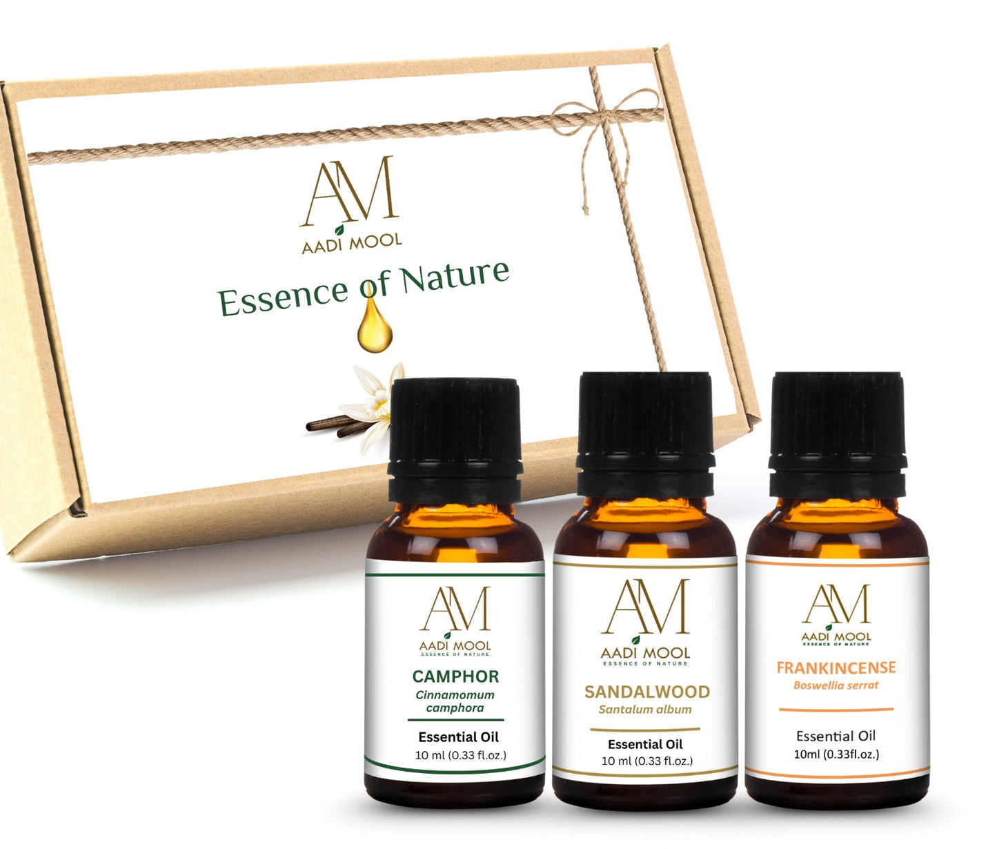 Camphor, Frankincense & Sandalwood Essential Oils Pack Of 3-10ML