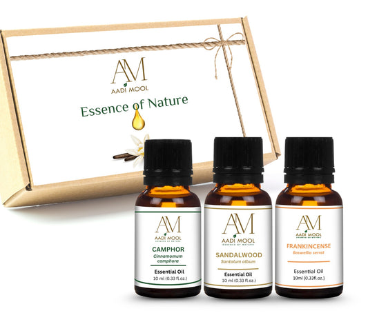 Camphor, Frankincense & Sandalwood Essential Oils Pack Of 3-10ML