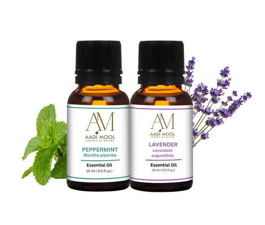 Aadi Mool Peppermint & Lavender Essential Oil for Aromatherapy, Hair, Diffuser & DIY Blends - 15ML