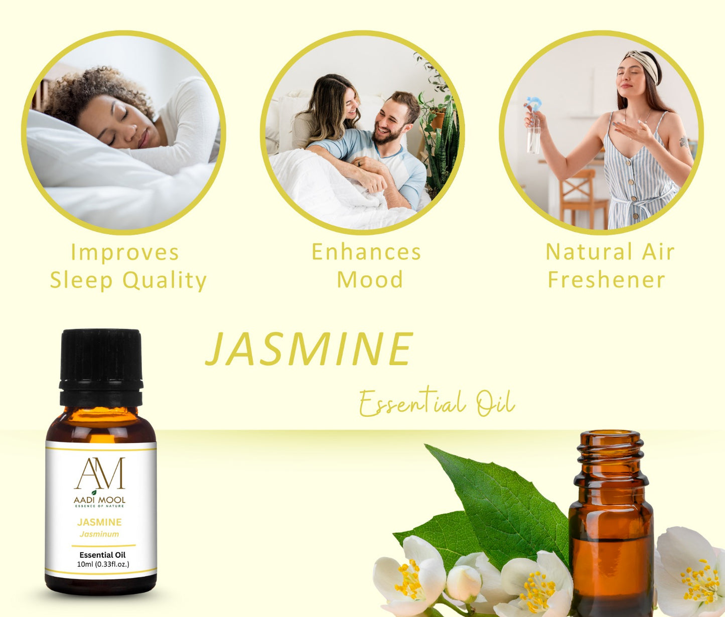 Sandalwood & Jasmine Essential Oil for Diffuser, Aromatherapy, Relaxation & Skin Care